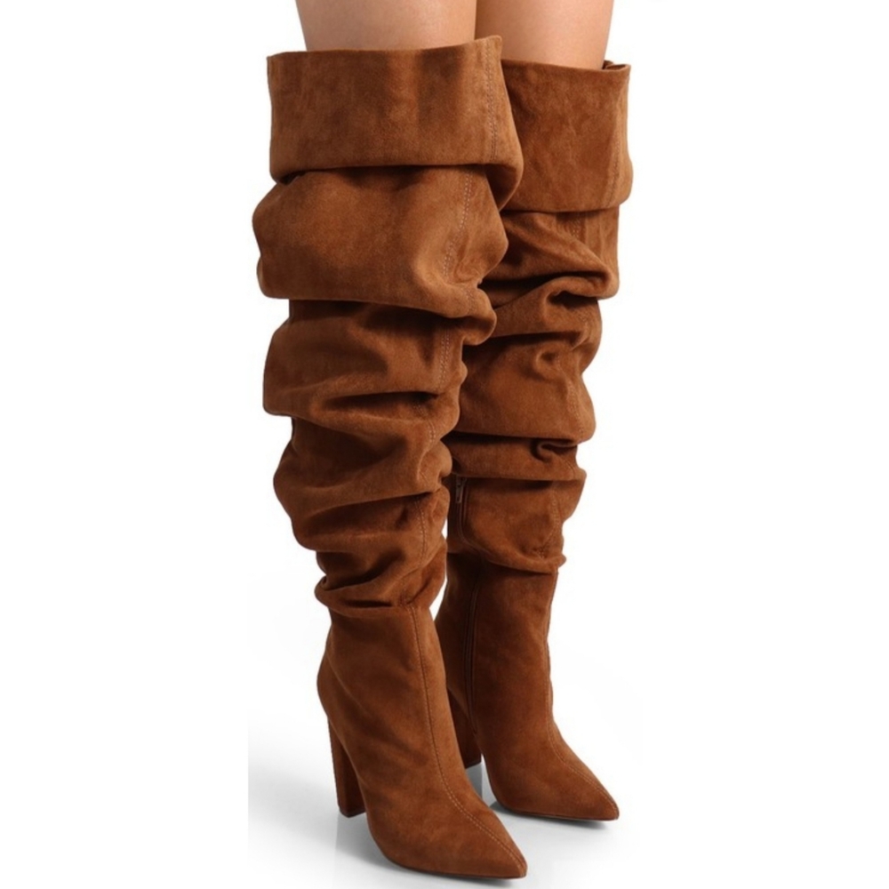 Women's Brown Suede Over-the-Knee Boots